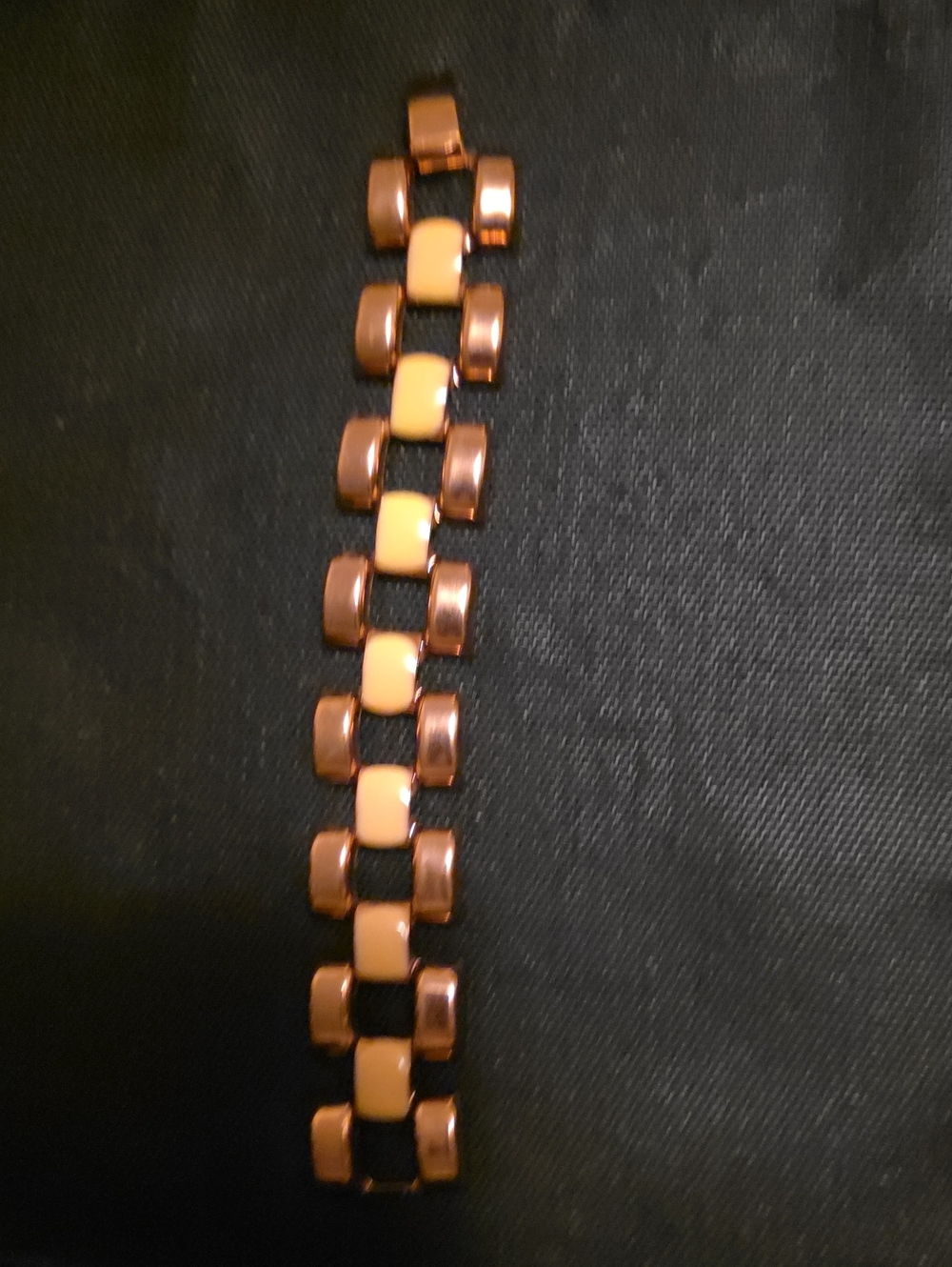 Two-Tone Link Bracelet - Brown and Cream